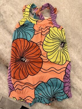 NWT Tea Collection Girls' Floral Tank Romper 9-12M